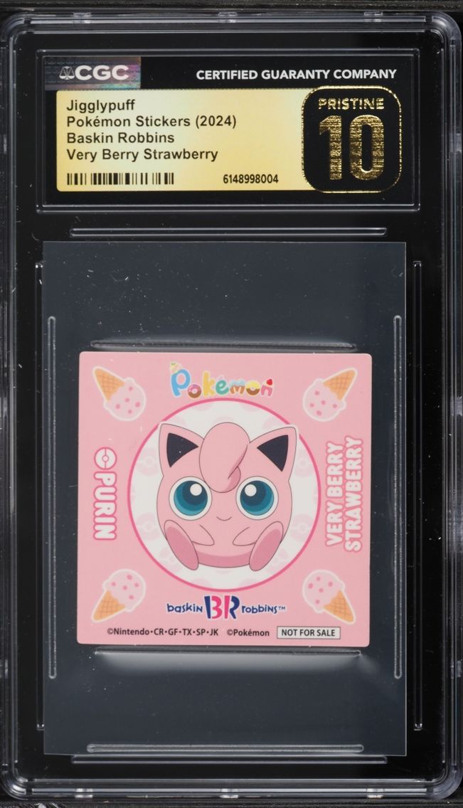 2024 Pokemon Japanese Stickers Baskin Robbins Very Berry Strawberry Jigglypuff CGC 10 PRISTINE
