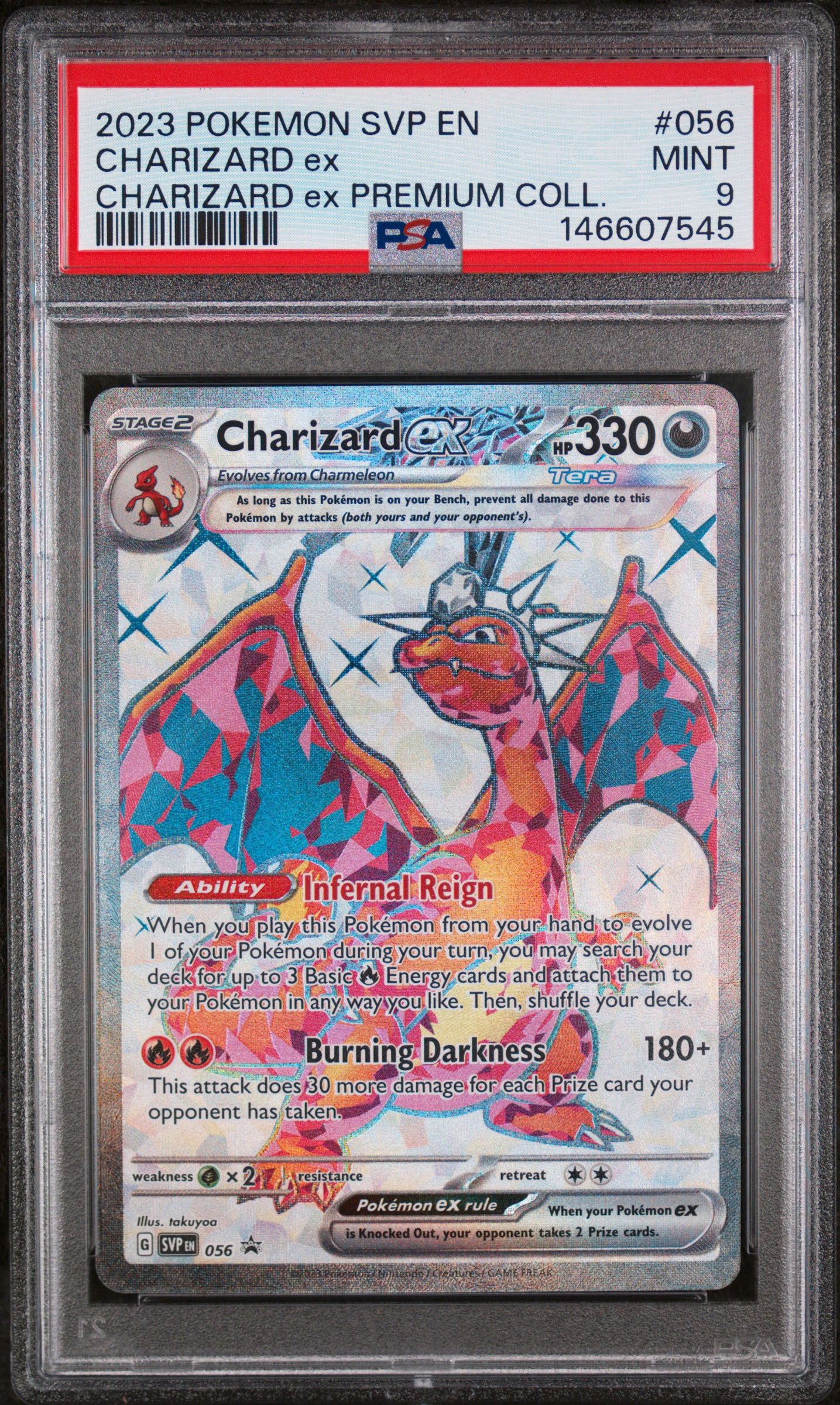 2023 #056 Charizard Ex PSA 9 Svp En-Sv Black Star Promo