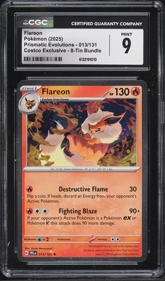 2025 #013 SV Prismatic Evolutions Costco Exclusive Flareon MINT CGC 9 Pokemon