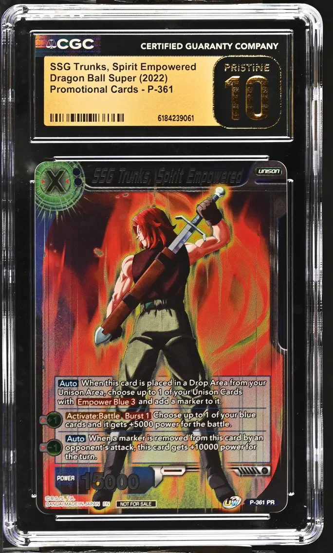 2022 #P-361 SSG Trunks, Spirit Empowered CGC 10 Pristine Promotional Cards - English