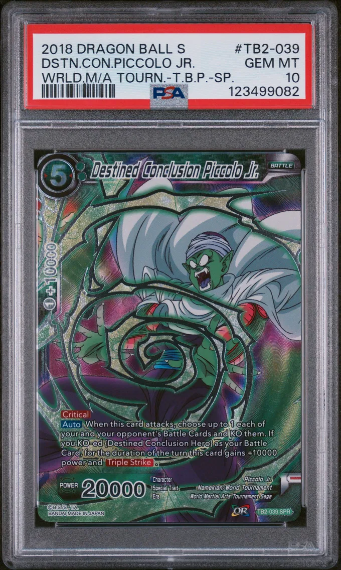 2018 #TB2-039 Destined Conclusion Piccolo Jr. PSA 10 Dragon Ball Super Card Game World Martial Arts Tournament Themed Booster Pack