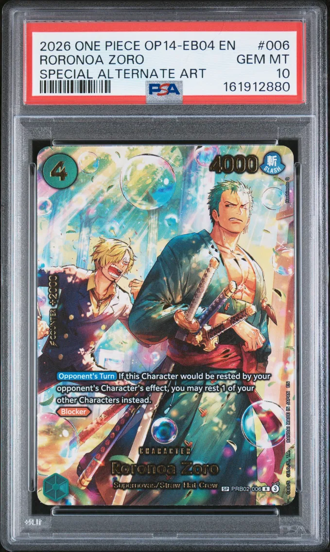 2026 #006 Roronoa Zoro PSA 10 One Piece OP14-EB04-the Azure Sea's Seven