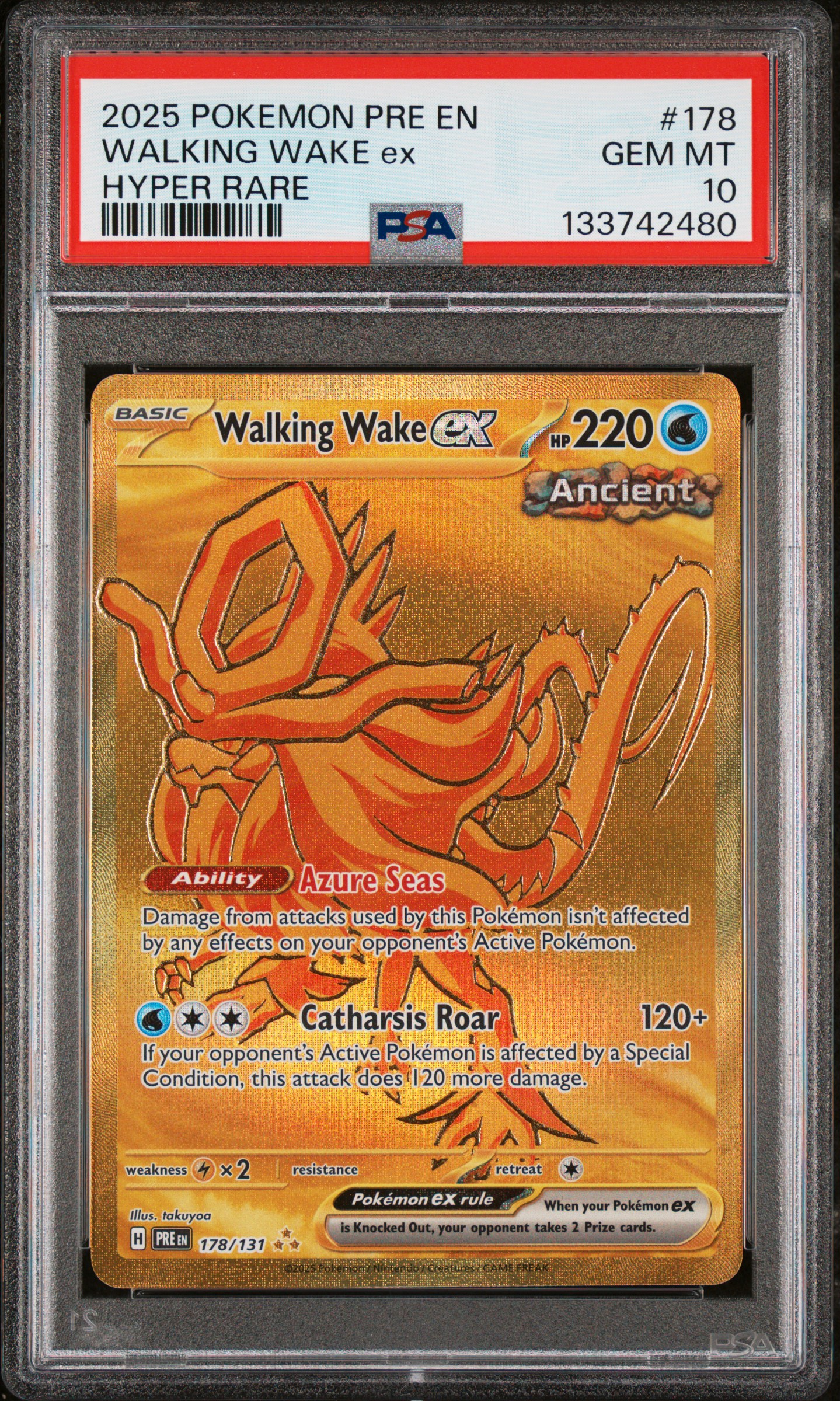 2025 #178 Walking Wake Ex PSA 10 Pre En-Prismatic Evolutions