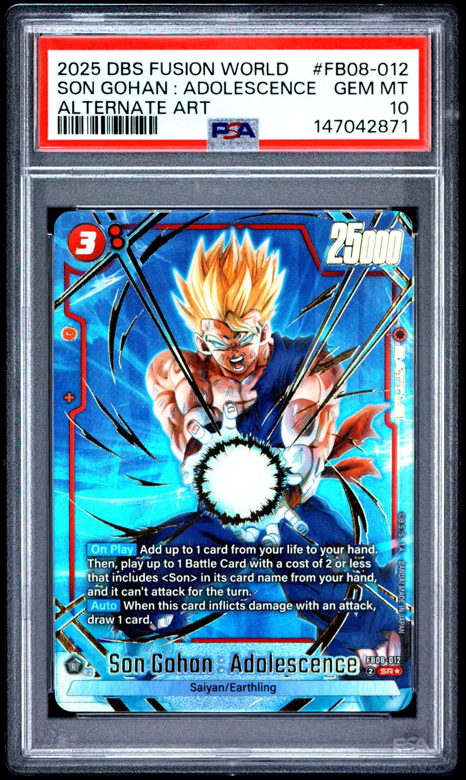 2025 #FB08-012 Son Gohan : Adolescence PSA 10 Dragon Ball Super Card Game Fusion World Saiyan's Pride