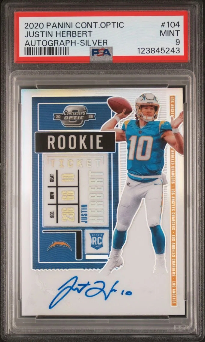 2020 #104 Justin Herbert PSA 9 Panini Contenders Optic