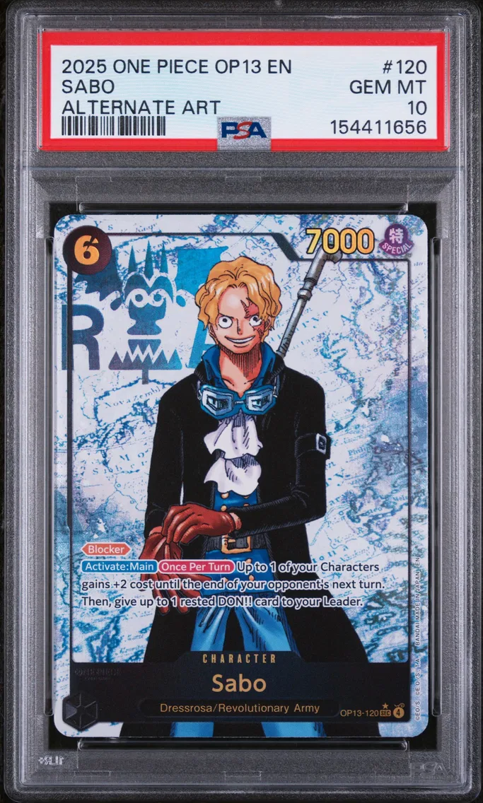 2025 #120 Sabo PSA 10 One Piece OP13-Carrying on His Will