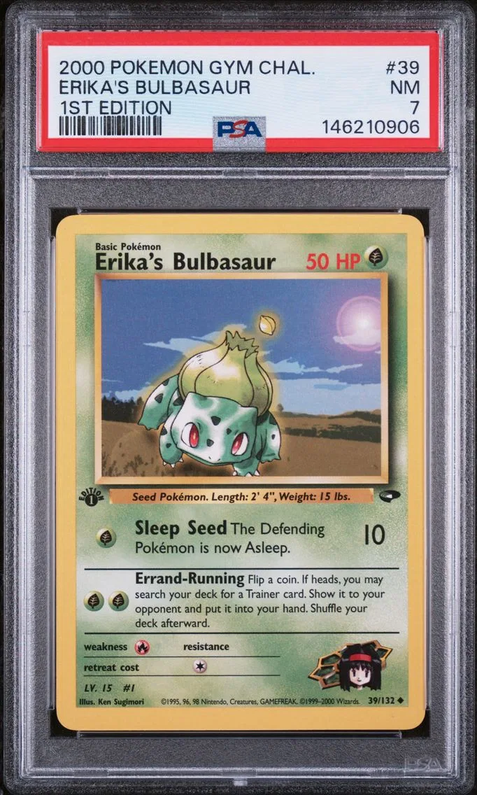 2000 #39 Erika's Bulbasaur 1st Edition PSA 7 Gym Challenge Pokemon