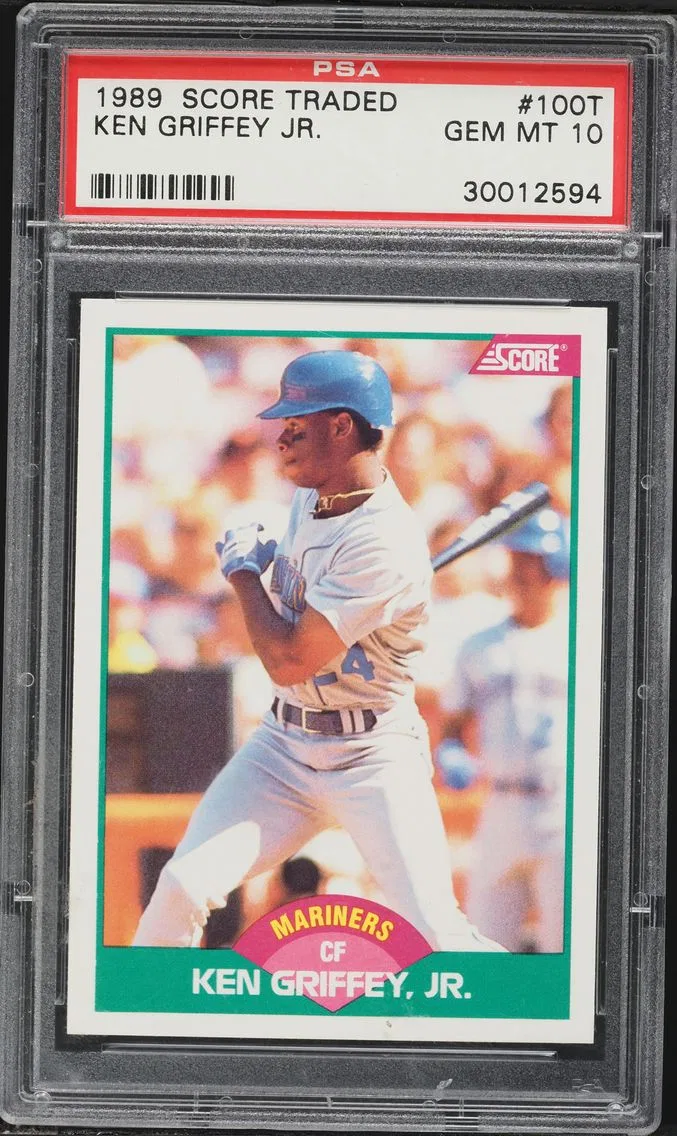 1989 #100T Ken Griffey Jr PSA 10 Score Traded Baseball
