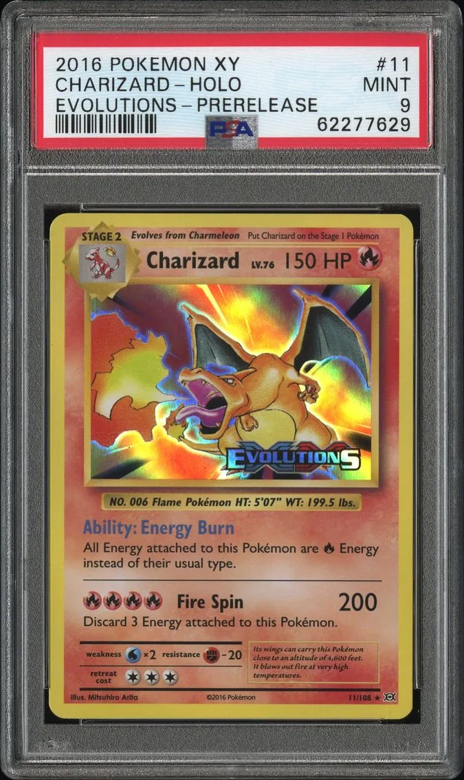2016 #11 Charizard-Holo PSA 9 XY