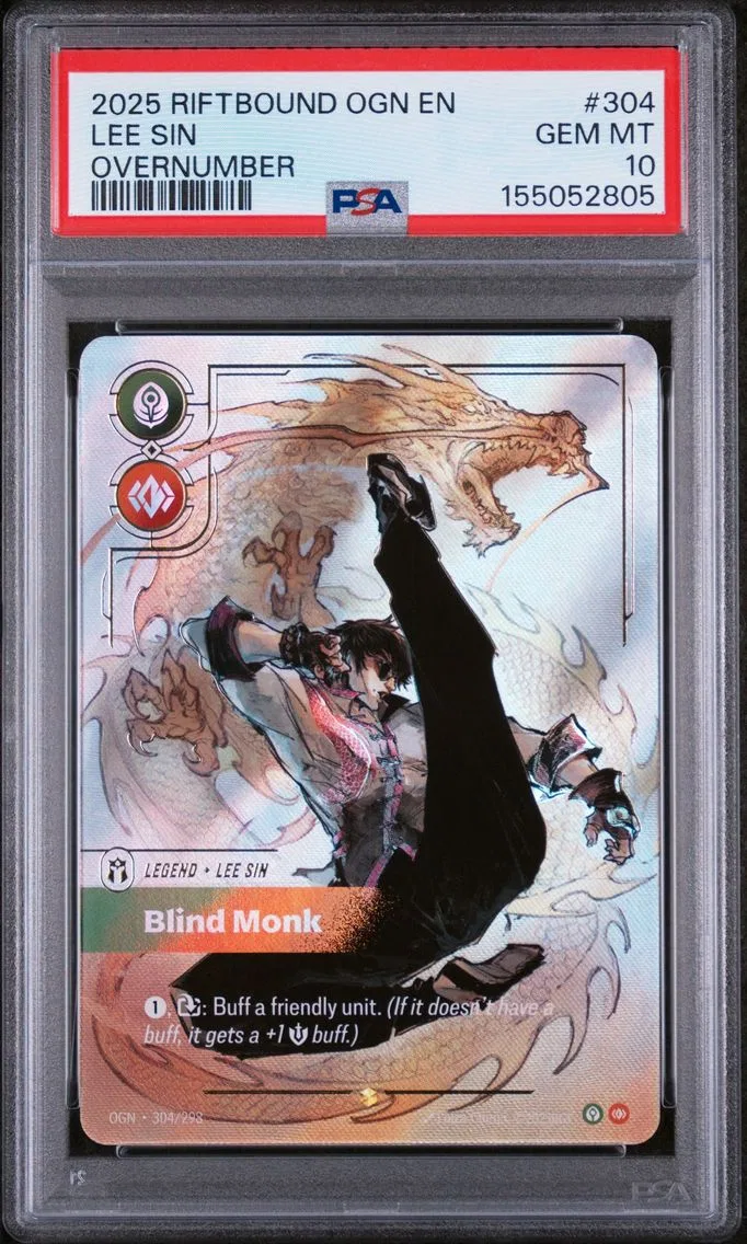 2025 #304 Lee Sin - Blind Monk PSA 10 Riftbound: League of Legends Ogn-Origins