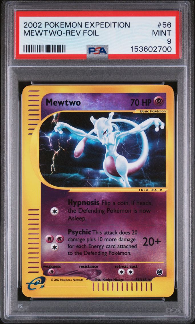 2002 #56 Mewtwo-Reverse Foil PSA 9 Expedition
