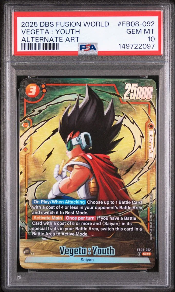 2025 #FB08-092 Vegeta : Youth PSA 10 Dragon Ball Super Card Game Fusion World Saiyan's Pride