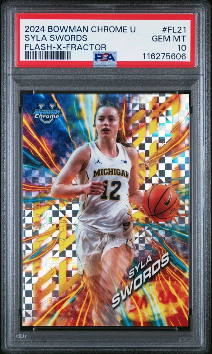 2024 #FL21 Syla Swords PSA 10 Bowman Chrome University Flash