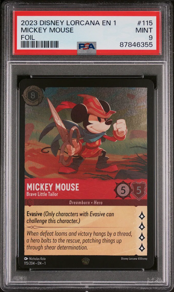 2023 #115 Mickey Mouse - Brave Little Tailor PSA 9 Disney Lorcana EN 1-the First Chapter