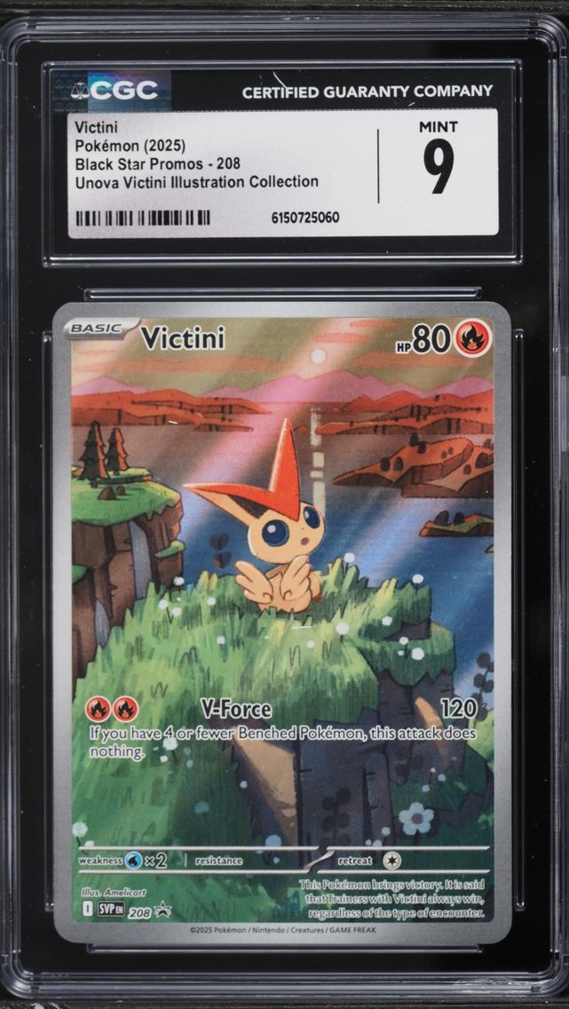 2025 Pokemon Scarlet & Violet Promo Unova Illustration Full Art Victini #208 CGC 9 MINT