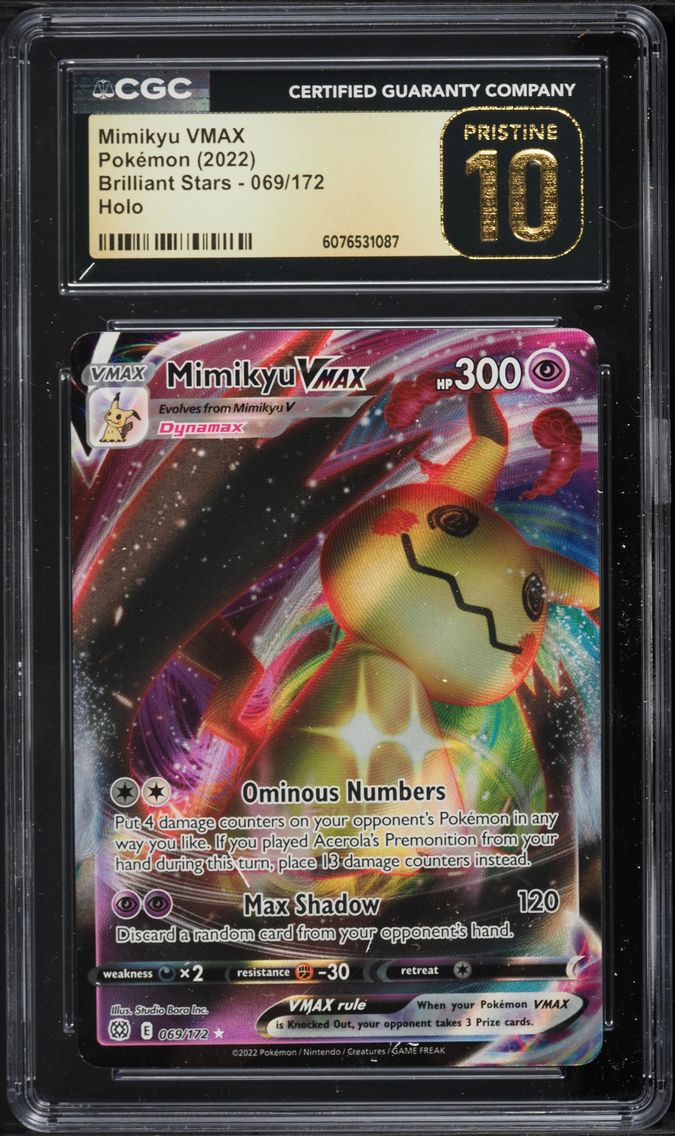 2022 #069 Full Art/Mimikyu Vmax CGC 10 Pristine Sword & Shield Brilliant Stars Pokemon