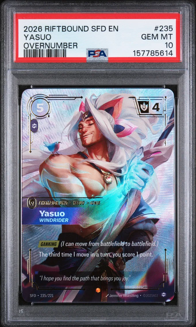 2026 #235 Yasuo - Windrider PSA 10 Riftbound: League of Legends Sfd-Spiritforged