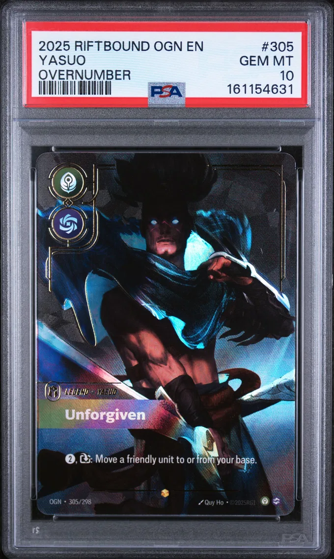 2025 #305 Yasuo - Unforgiven PSA 10 Riftbound: League of Legends Ogn-Origins