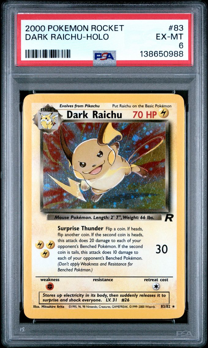 2000 #83 Dark Raichu-Holo PSA 6 Rocket Pokemon