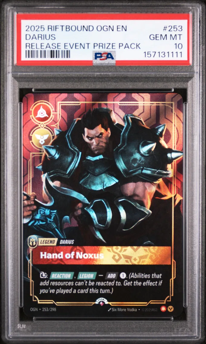 2025 #253 Darius - Hand of Noxus PSA 10 Riftbound: League of Legends Ogn-Origins