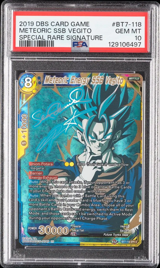 2019 #BT7-118 Meteoric Energy SSB Vegito PSA 10 Dragon Ball Super Card Game Series 7 Assault of the Saiyans Pokemon