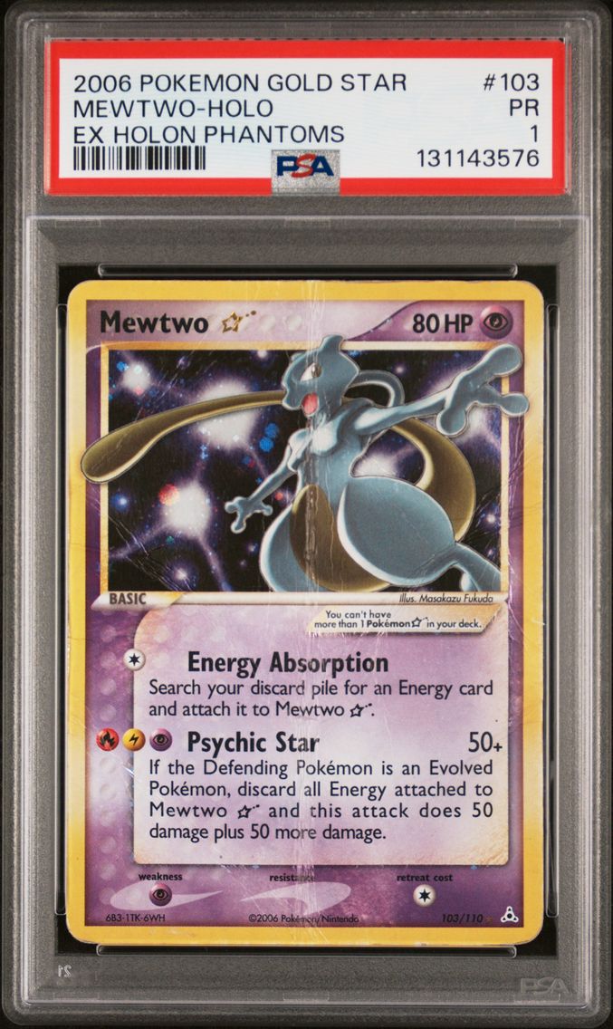2006 #103 Mewtwo-Holo PSA 1 EX H