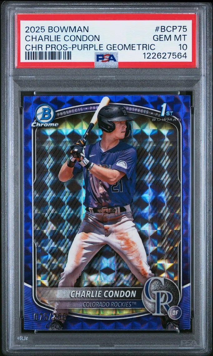 2025 #BCP75 Charlie Condon PSA 10 Bowman Chrome Prospects