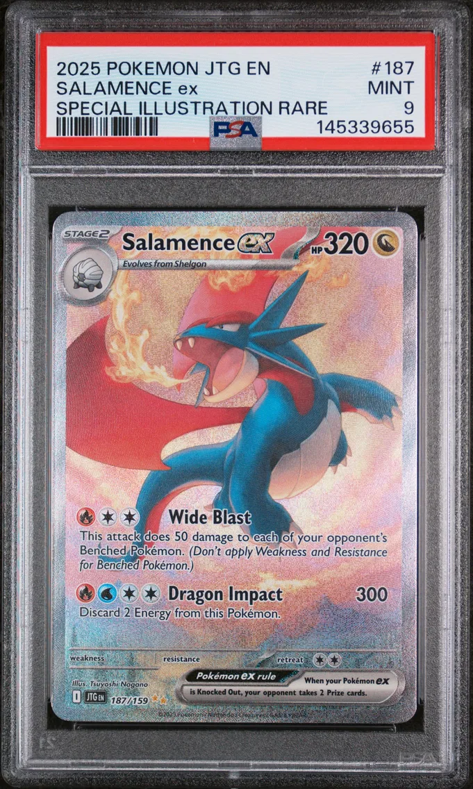 2025 #187 Salamence EX PSA 9 Jtg EN-Journey Together