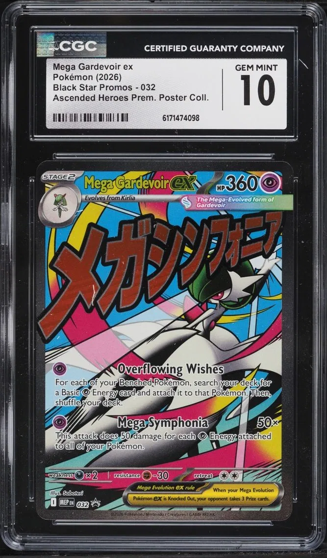 2026 Pokemon Mega Promo Ascended Heroes Premium Poster Full Art Mega Gardevoir ex #32 CGC 10