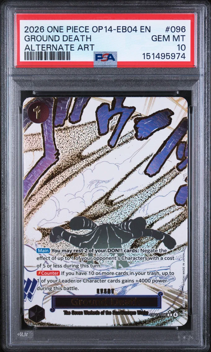 2026 #096 Ground Death PSA 10 One Piece OP14-EB04-the Azure Sea's Seven