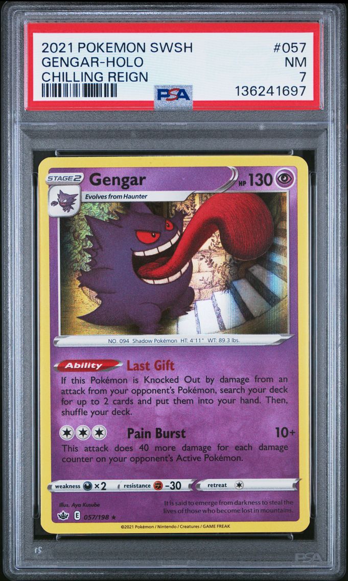 2021 #057 Gengar-Holo PSA 7 Sword & Shield Chilling Reign Pokemon