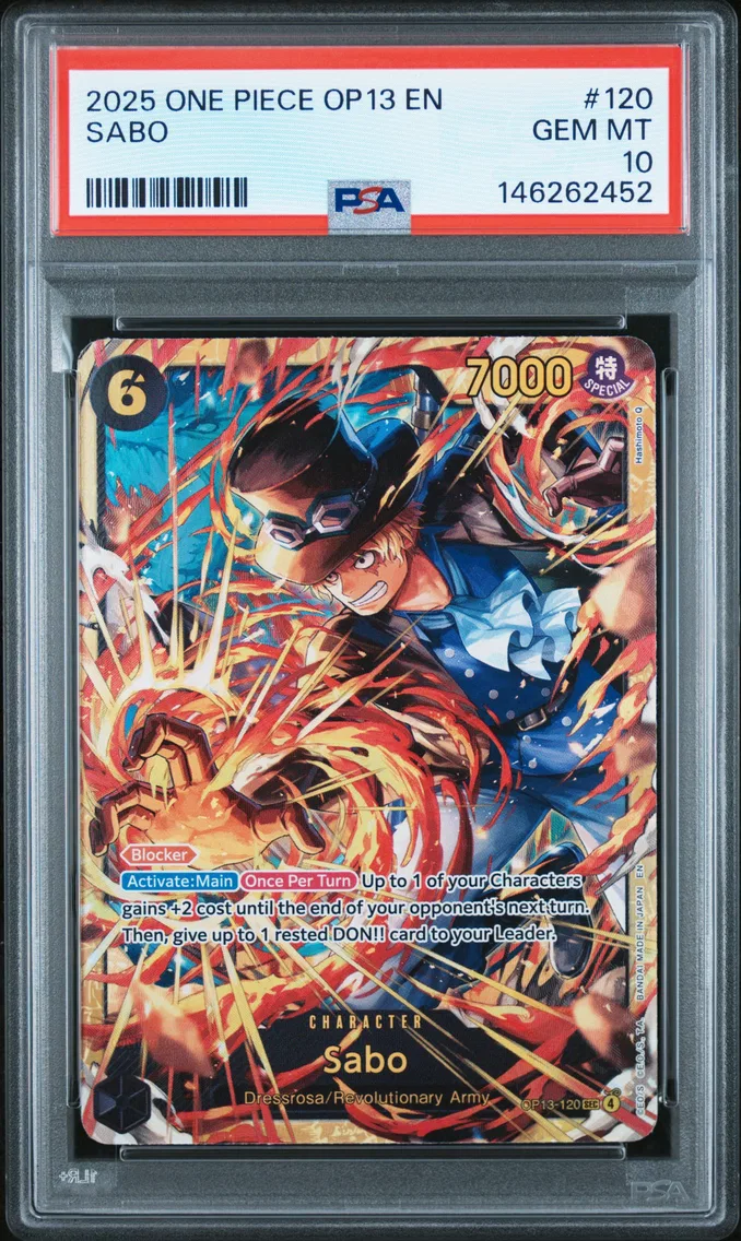 2025 #120 Sabo PSA 10 One Piece OP13-Carrying on His Will