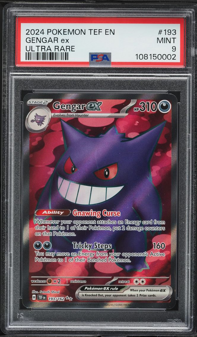 2024 #193 Gengar EX PSA 9 Tef EN-Temporal Forces Pokemon