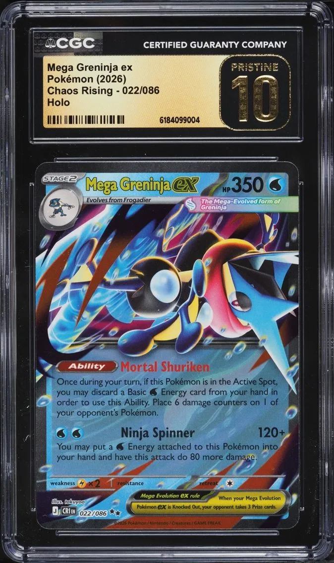 2026 #22 Mega Greninja ex CGC 10 Pokemon Mega Evolution Chaos Rising Holo