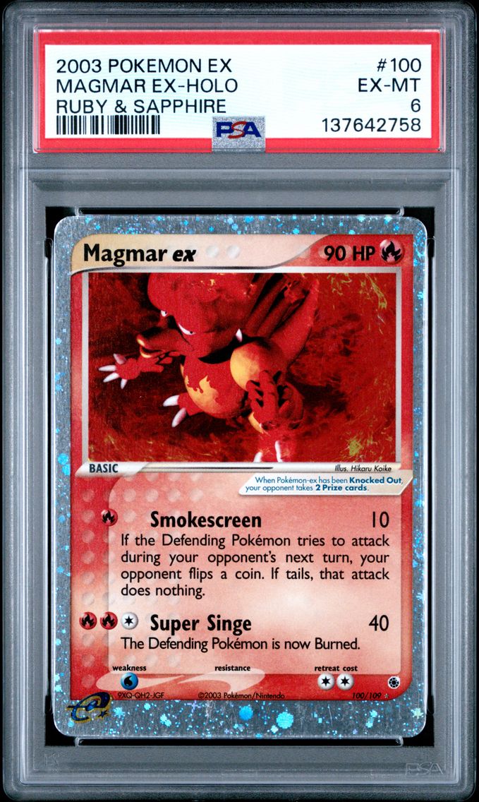 2003 #100 Magmar EX-Holo PSA 6 E