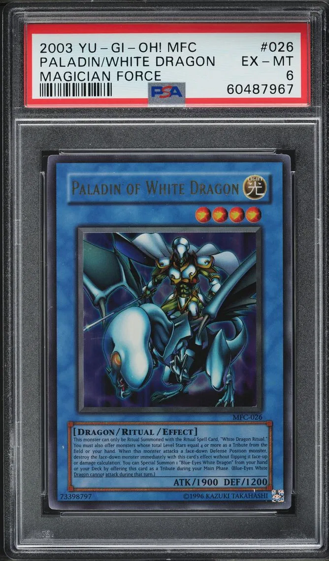 #MFC-026 PALADIN OF WHITE DRAGON 2003 YU-GI-OH! MAGICIAN FORCE PSA 6