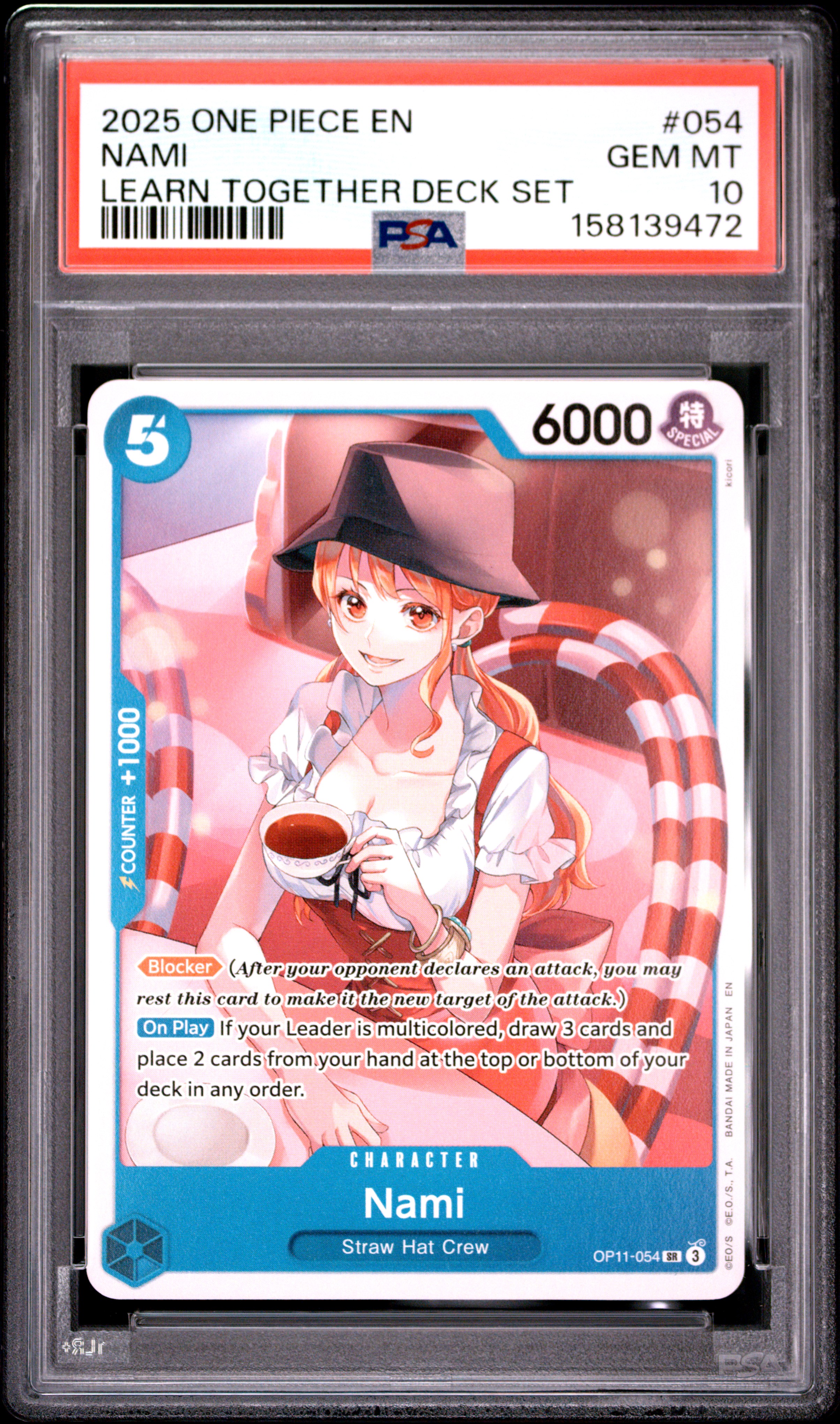 2025 #054 Nami PSA 10 One Piece Learn Together Deck Set