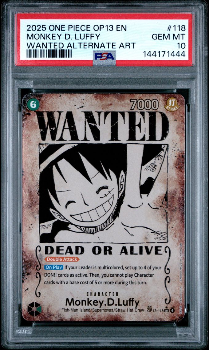 2025 #118 Monkey D. Luffy PSA 10 One Piece OP13-Carrying on His Will