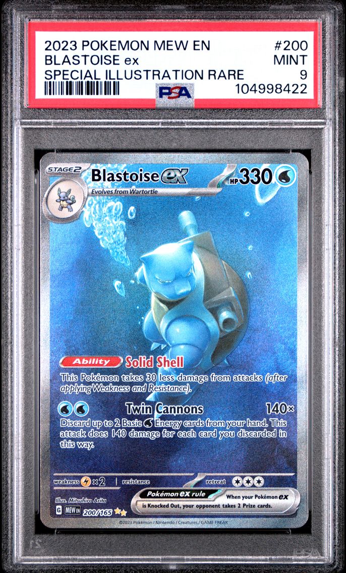 2023 #200 Blastoise EX PSA 9 Mew EN-151