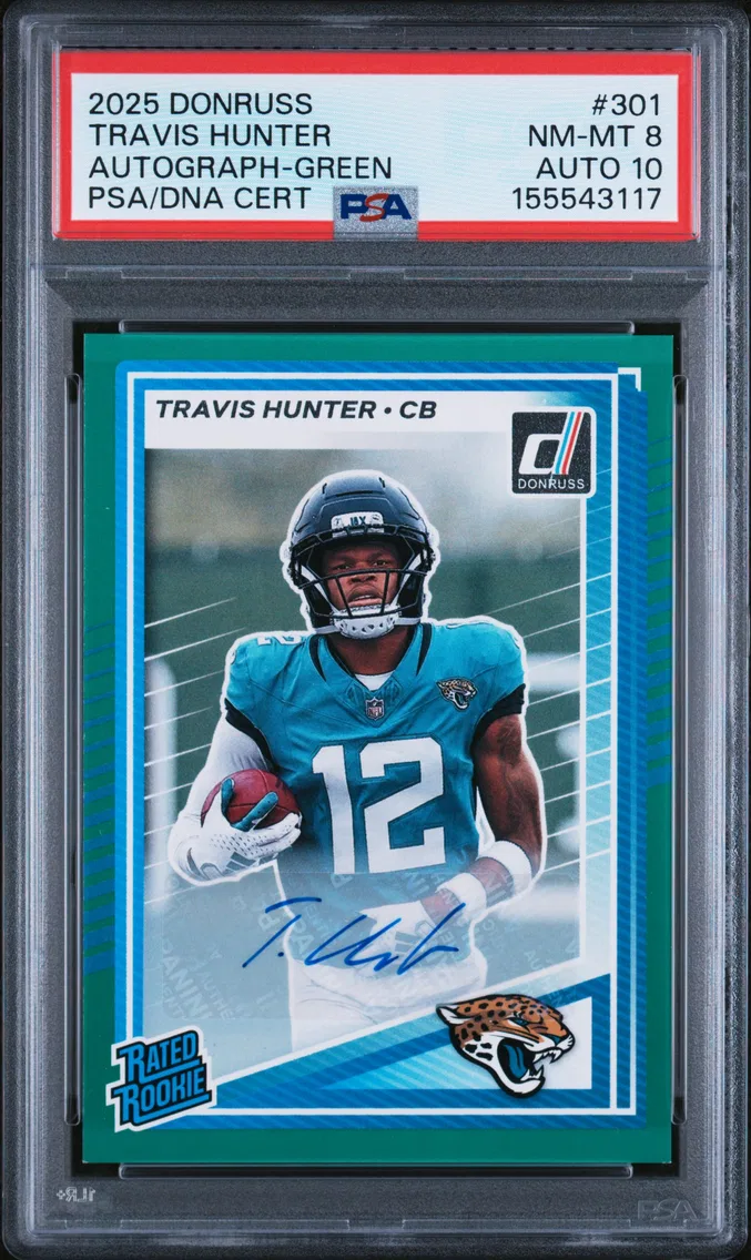 2025 #301 Travis Hunter PSA 8 Panini Donruss