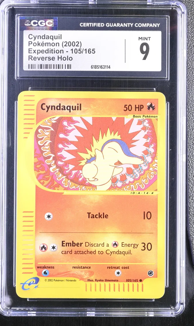 2002 #105 Cyndaquil Reverse Holo CGC 9 Expedition - English