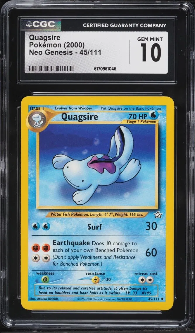 2000 Pokemon Neo Genesis Quagsire #45 CGC 10 GEM MINT