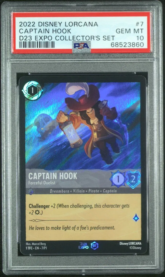 2022 #7 Captain Hook - Forceful Duelist PSA 10 Disney Lorcana Promo