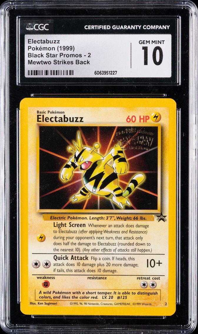 1999 #2 Electabuzz CGC 10 Game Movie Pokemon