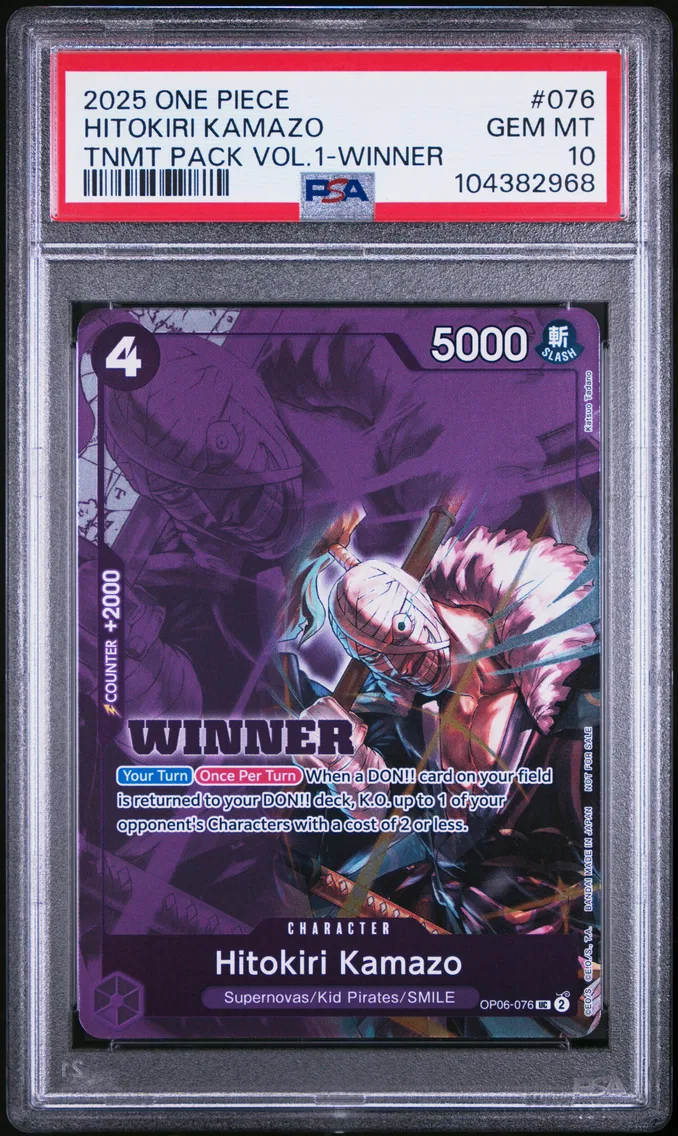 2025 #076 Hitokiri Kamazo PSA 10 One Piece Tournament Pack Vol.1