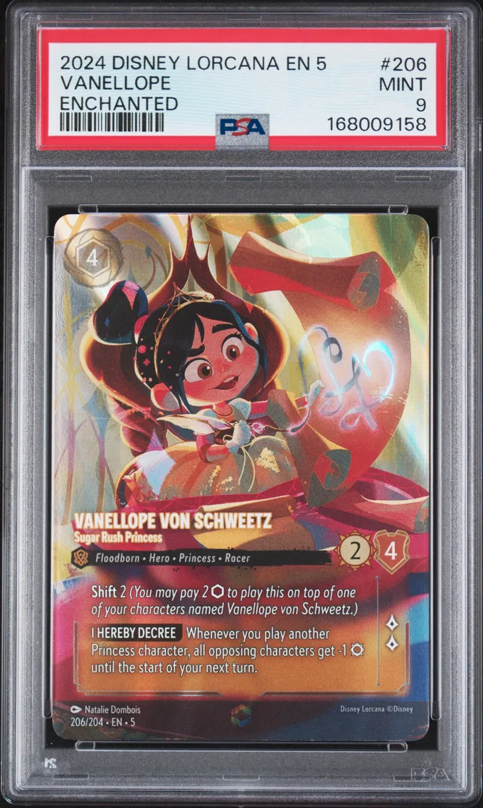 2024 #206 Vanellope Von Schweetz - Sugar Rush Princess PSA 9 Disney Lorcana EN 5-Shimmering Skies