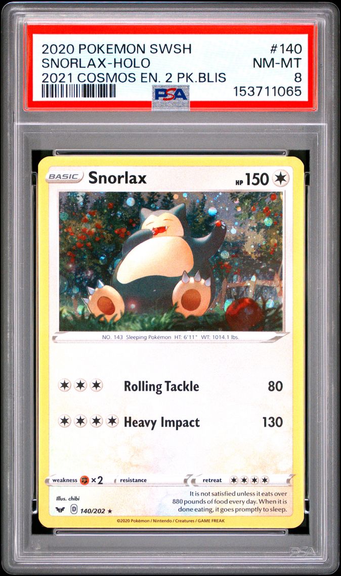 2020 #140 Snorlax-Holo PSA 8 Swo
