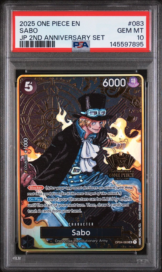 2025 #083 Sabo PSA 10 One Piece Japanese 2nd Anniversary Set