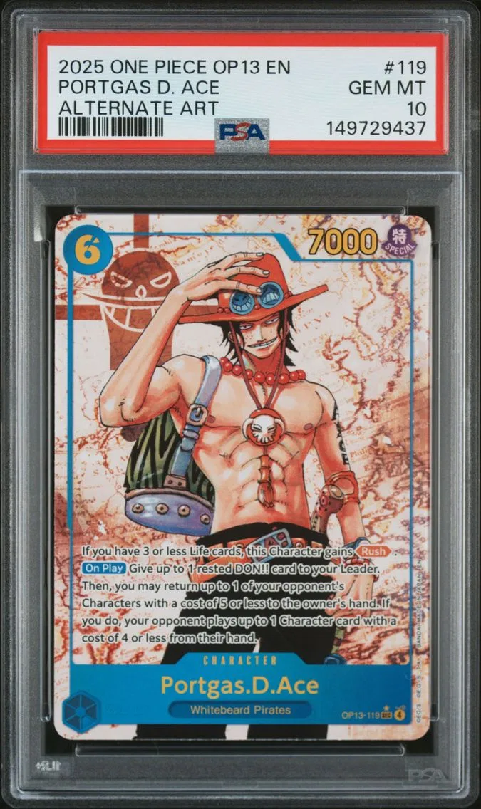 2025 #119 Portgas D. Ace PSA 10 OP13-Carrying on His Will One Piece