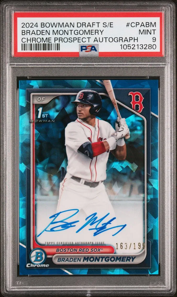 2024 #CPABM BRADEN MONTGOMERY PSA 9 Bowman Draft Sapphire Edition Chrome Sapphire Prospect Autographs